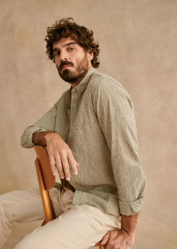 Coton Linen Seersucker Charlie Shirt