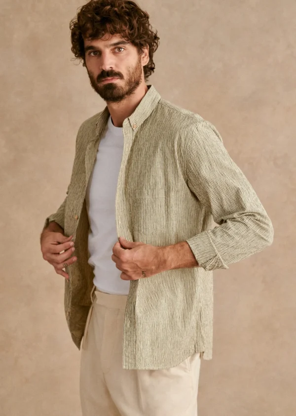 Coton Linen Seersucker Charlie Shirt